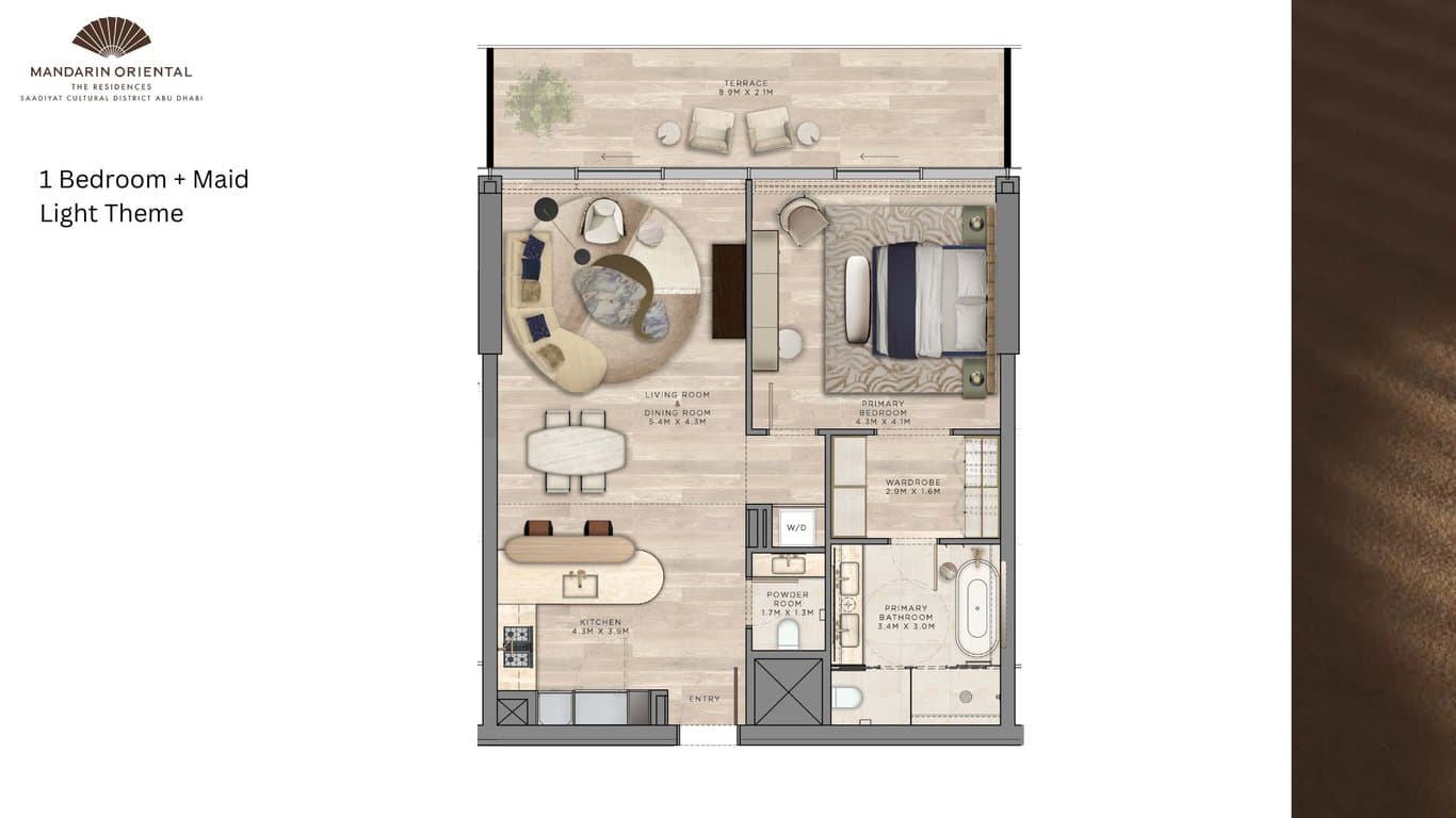 1 Bedroom + Maid